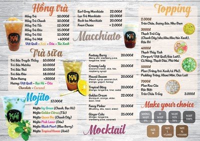 In menu Trà sữa