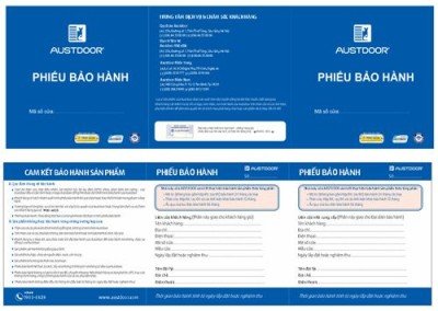 Phiếu bảo hành Austdoor